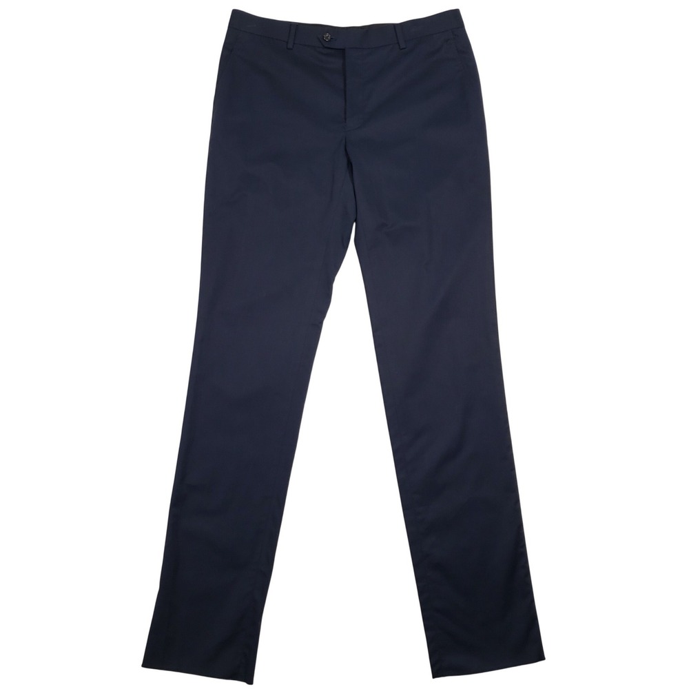 Spier and Mackay Slim Trousers Mens 36 Navy Blue Cotton Unhemmed NWT Dress Pants